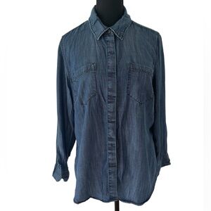 TALBOTS Tailored Button Denim Shirt